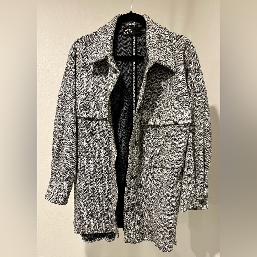 Zara Black & White Shacket